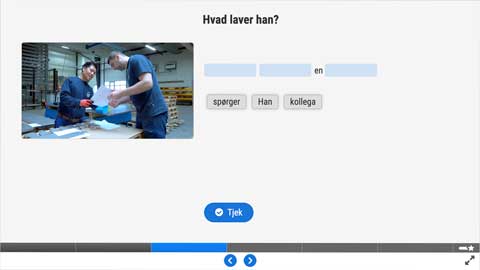 Screenshot af siden med opgave 1