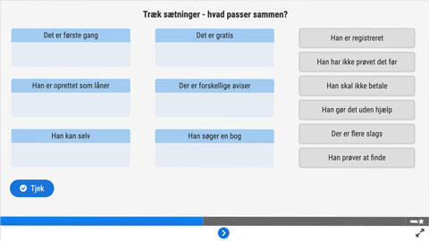 Screenshot af siden med opgave 1