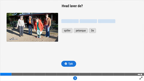 Screenshot af siden med opgave 1