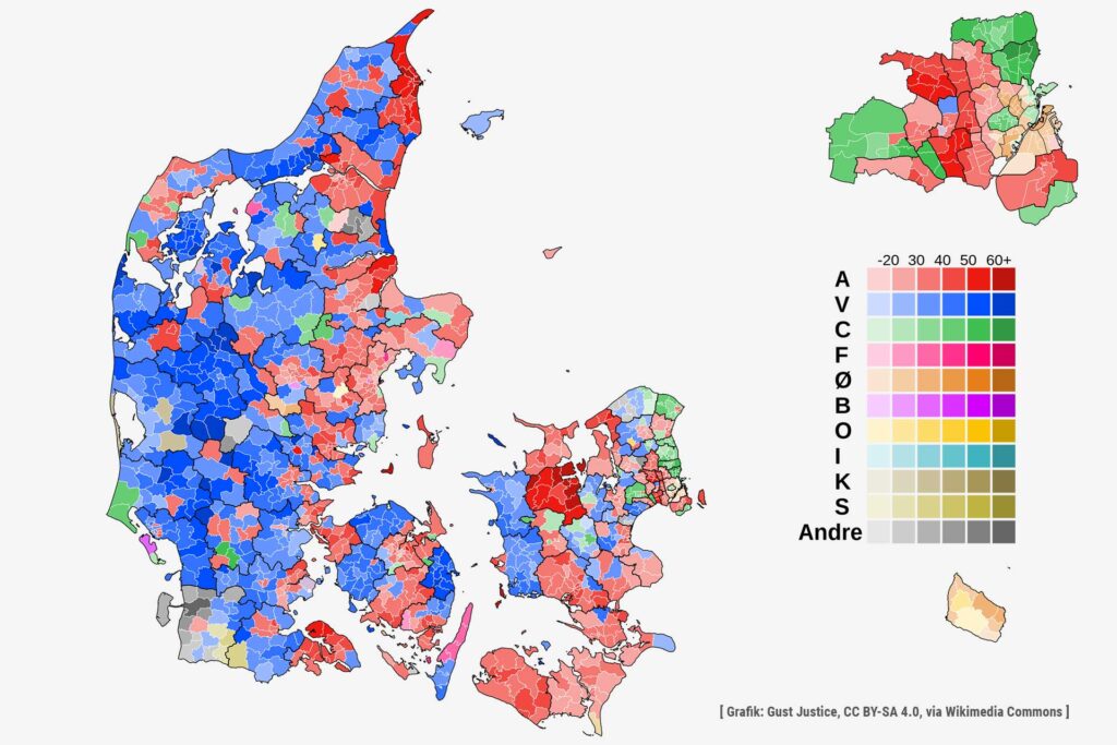Grafik med oversigtskort over Danmark