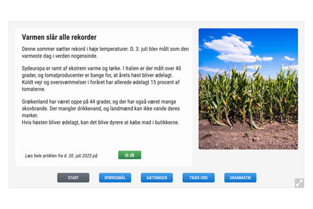 Screenshot af opgaven MandagsQuiz