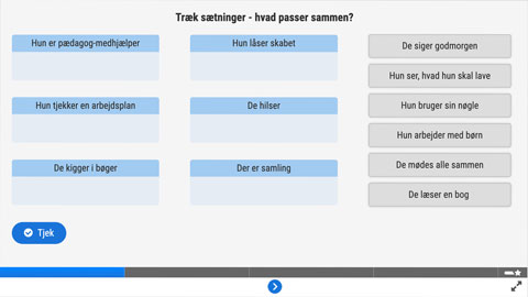 Screenshot af siden med opgave 1