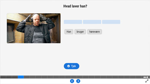 Screenshot af siden med opgave 1